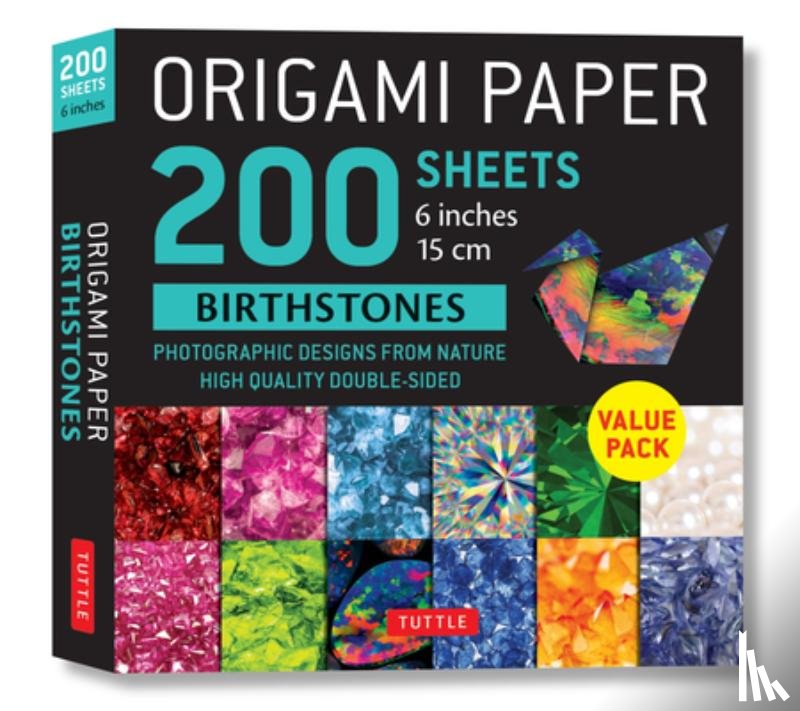  - Origami Paper 200 sheets Birthstones 6" (15 cm)