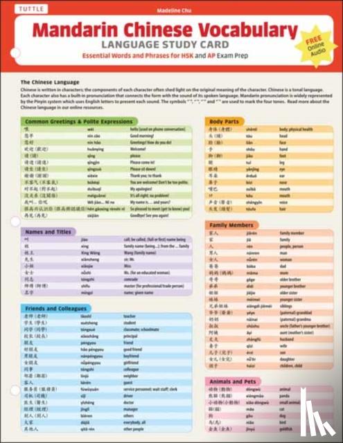 Chu, Madeline - Mandarin Chinese Vocabulary Language Study Card