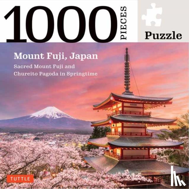 Tuttle Studio - Japan's Mount Fuji in Springtime- 1000 Piece Jigsaw Puzzle: Snowcapped Mount Fuji and Chureito Pagoda in Springtime (Finished Size 24 in X 18 In)