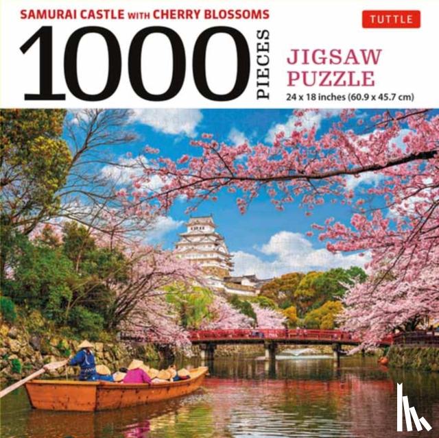Tuttle Studio - Samurai Castle with Cherry Blossoms 1000 Piece Jigsaw Puzzle: Cherry Blossoms at Himeji Castle (Finished Size 24 in X 18 In)