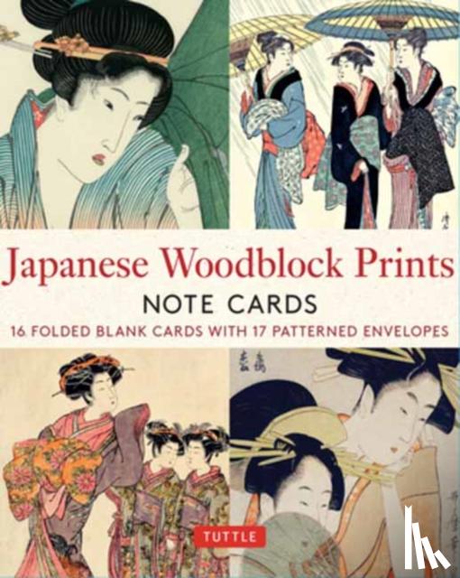 Tuttle Studio - Japanese Woodblock Prints, 16 Note Cards: 16 Different Blank Cards with 17 Patterned Envelopes in a Keepsake Box!