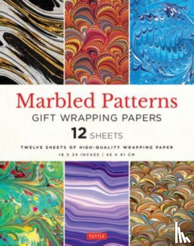  - Marbled Patterns Gift Wrapping Papers - 12 sheets