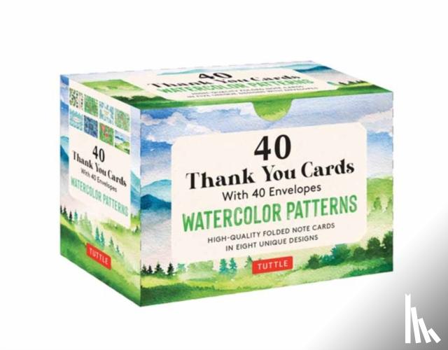 Tuttle Studio - Nature Watercolors, 40 Thank You Cards with Envelopes: (4 1/2 X 3 Inch Blank Cards in 8 Unique Designs)