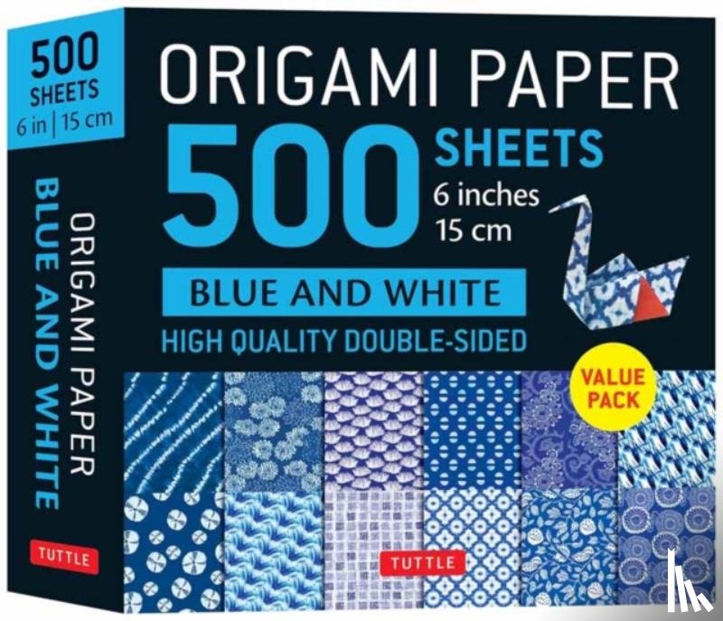  - Origami Paper 500 sheets Blue & White 6" (15 cm)