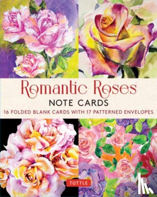 Tuttle Studio - Romantic Roses, 16 Note Cards: 8 Illustrations of Painted Roses (Blank Cards with Envelopes in a Keepsake Box)