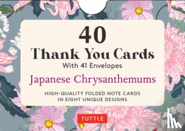 Tuttle Studio - Japanese Chrysanthemums, 40 Thank You Cards with Envelopes: 4 1/2 X 3 Inch Blank Cards in 8 Unique Designs, Envelopes Included