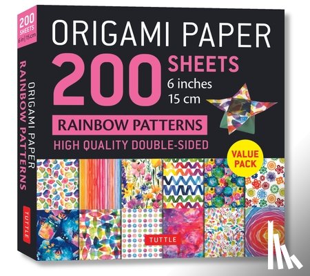  - Origami Paper 200 sheets Rainbow Patterns 6" (15 cm)