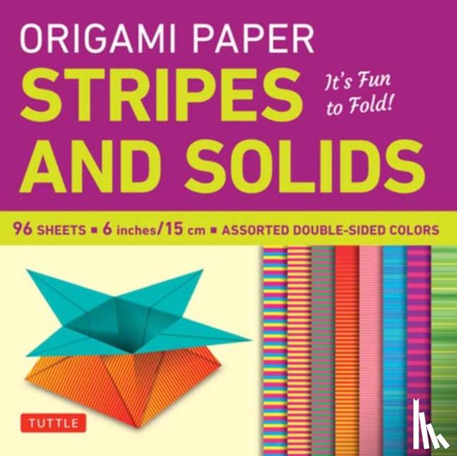  - Origami Paper - Stripes and Solids 6" - 96 Sheets