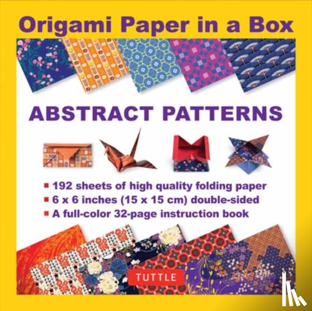 Tuttle Studio - Origami Paper in a Box - Abstract Patterns: 192 Sheets of Tuttle Origami Paper: 6x6 Inch Origami Paper Printed with 10 Different Patterns: 32-Page Ins