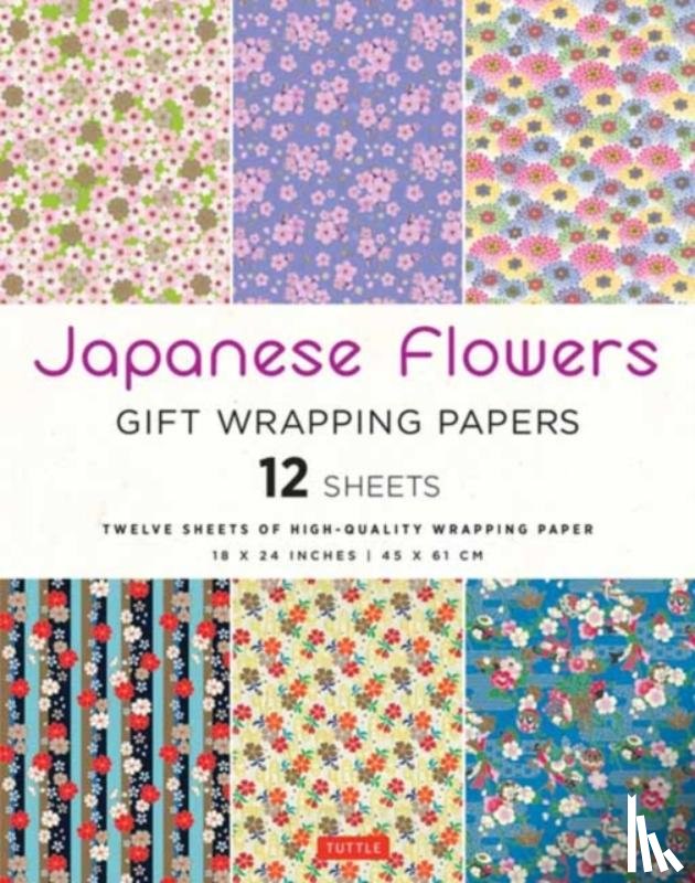 - Japanese Flowers Gift Wrapping Papers - 12 sheets