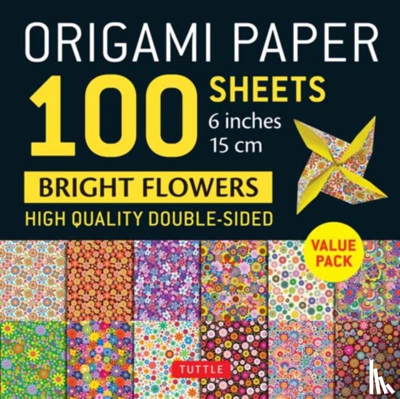  - Origami Paper 100 Sheets Bright Flowers 6" (15 cm)