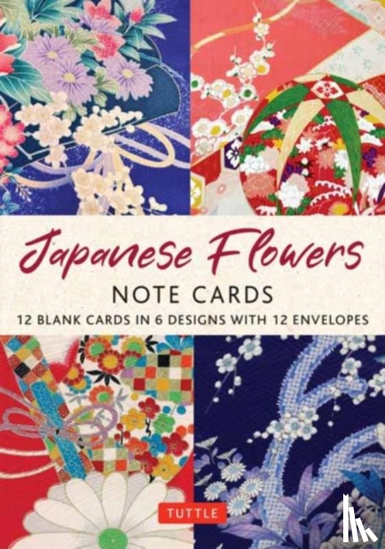 Tuttle Studio - Japanese Flowers, 12 Note Cards: 12 Blank Cards in 6 Lovely Designs (2 Each) with 12 Patterned Envelopes