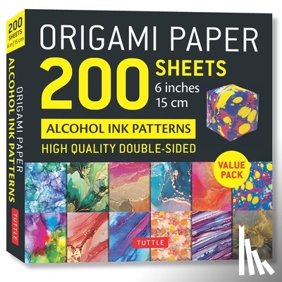Tuttle Studio - Origami Paper 200 Sheets Alcohol Ink Patterns 6 (15 CM): Tuttle Origami Paper: Double-Sided Origami Sheets Printed with 12 Designs (Instructions for 5