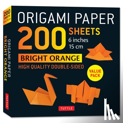  - Origami Paper 200 sheets Bright Orange 6"a