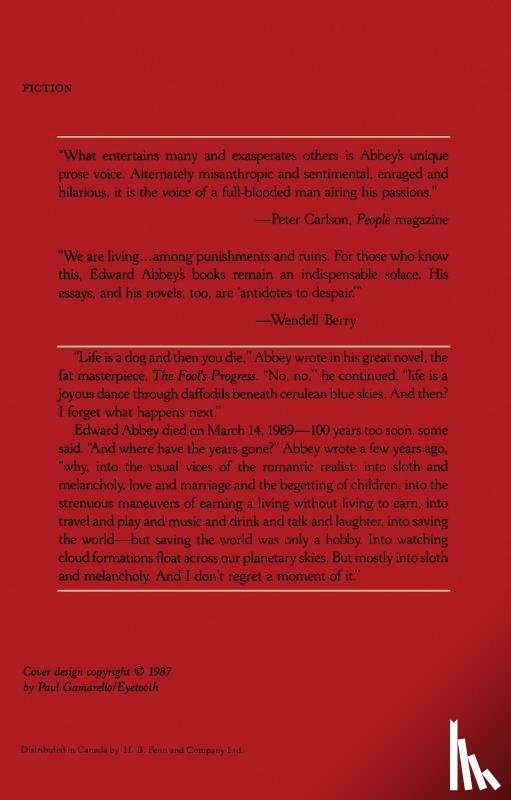 Abbey, Edward - One Life at a Time, Please