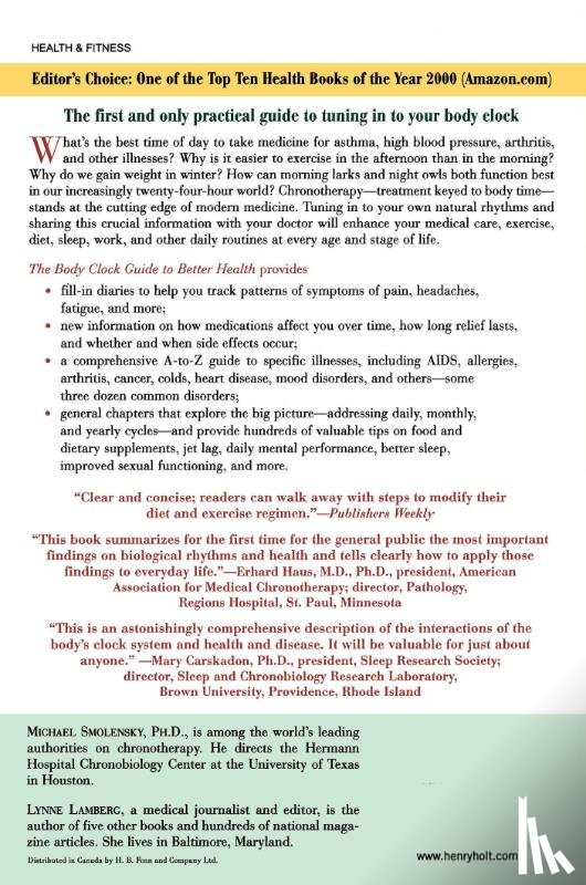 Smolensky - Body Clock Gde Better Health Tpb