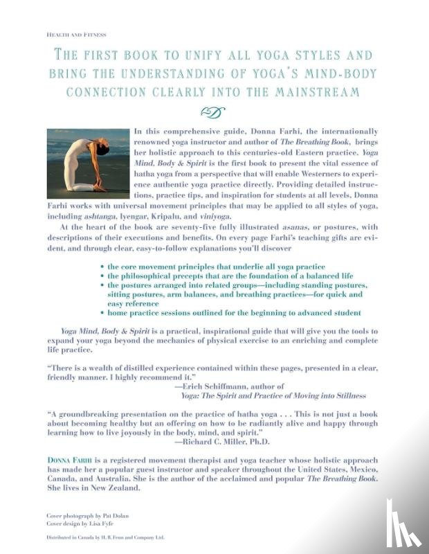Farhi, Donna - Yoga Mind, Body and Spirit