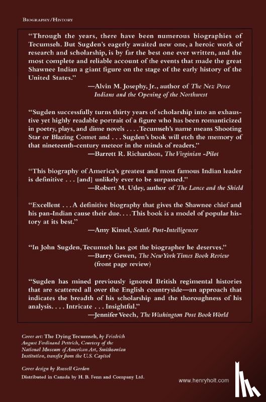 Sugden, John Peter - Tecumseh