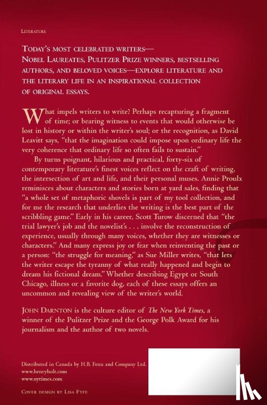 JOHN DARNTON - WRITERS ON WRITING