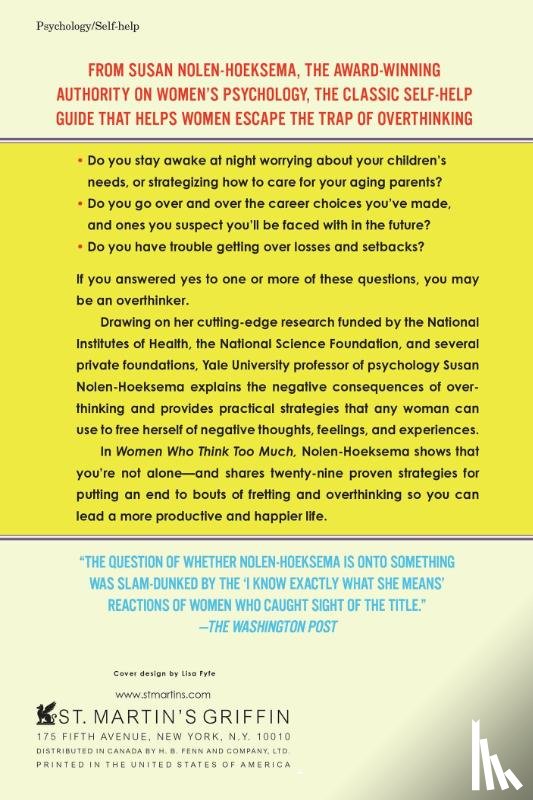 Nolen-Hoeksema, Susan - Women Who Think Too Much