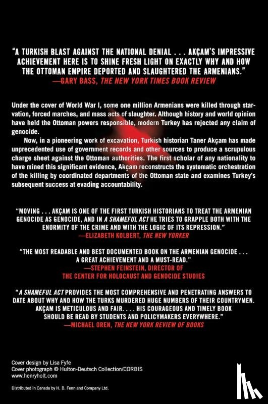 Akcam, Taner - A Shameful Act