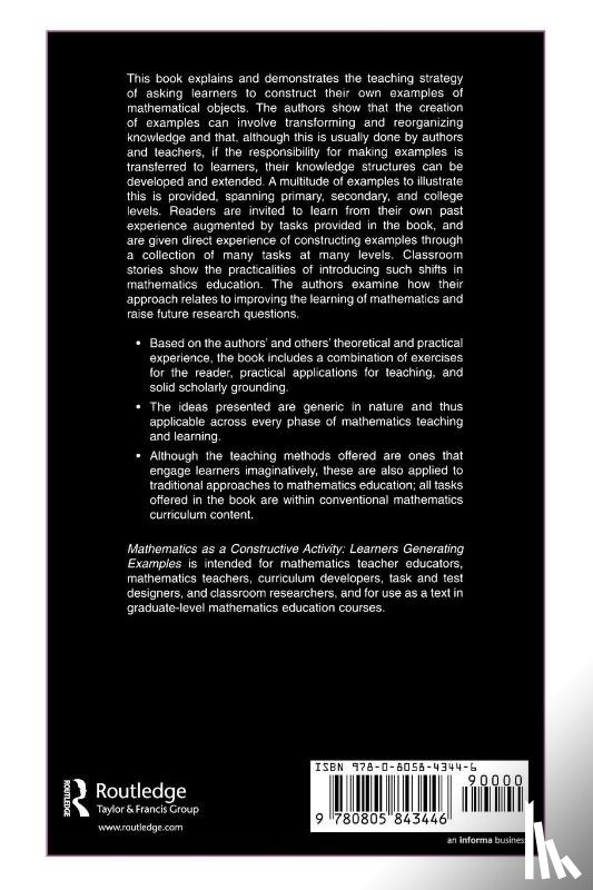 Watson, Anne, Mason, John - Mathematics as a Constructive Activity