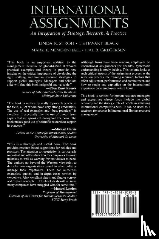Stroh, Linda K. (Loyola University Chicago, Black, J. Stewart, Mendenhall, Mark E. (University of Tennessee at Chattanooga, Gregersen, Hal B. (Brigham Young University) - International Assignments