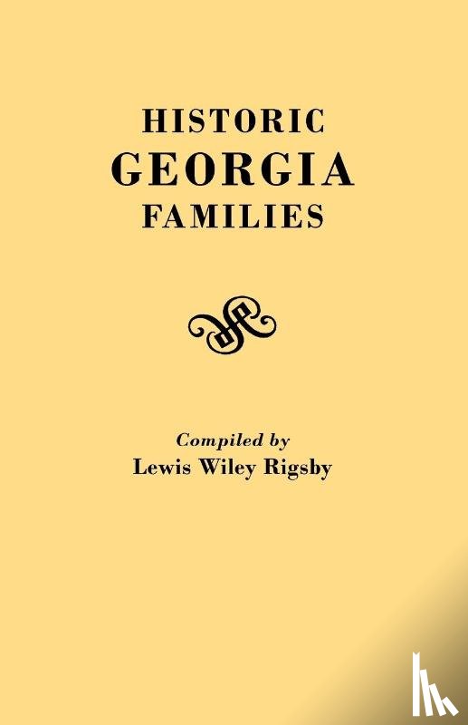 Rigsby, Lewis Wiley - Historic Georgia Families
