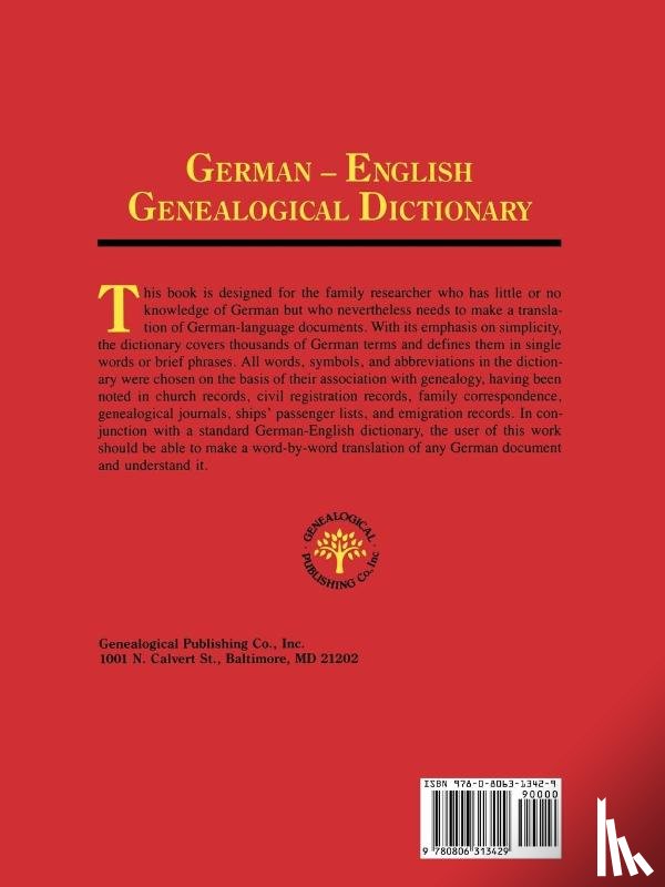 Thode, Ernest - German-English Genealogical Dictionary