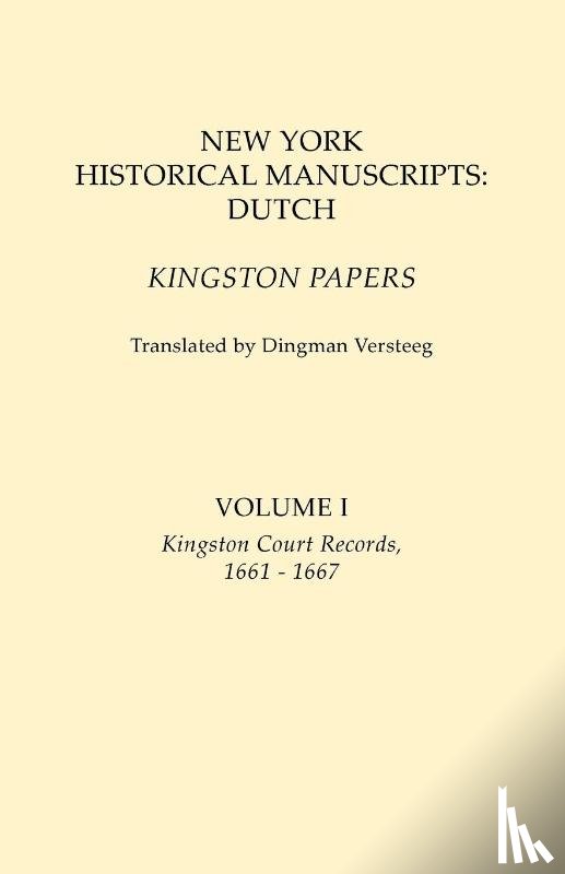  - New York Historical Manuscripts