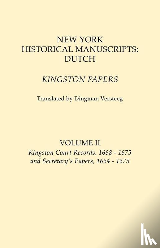  - New York Historical Manuscripts