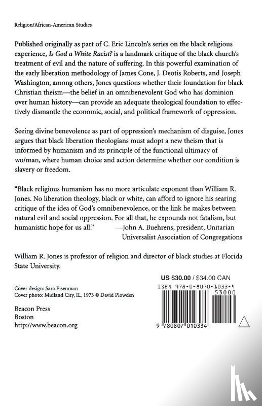 Jones, William R. - Is God A White Racist?