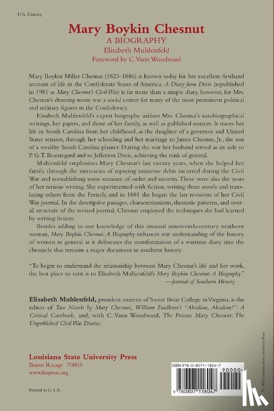 Muhlenfeld, Elisabeth S., Woodward, C. Vann - Mary Boykin Chesnut