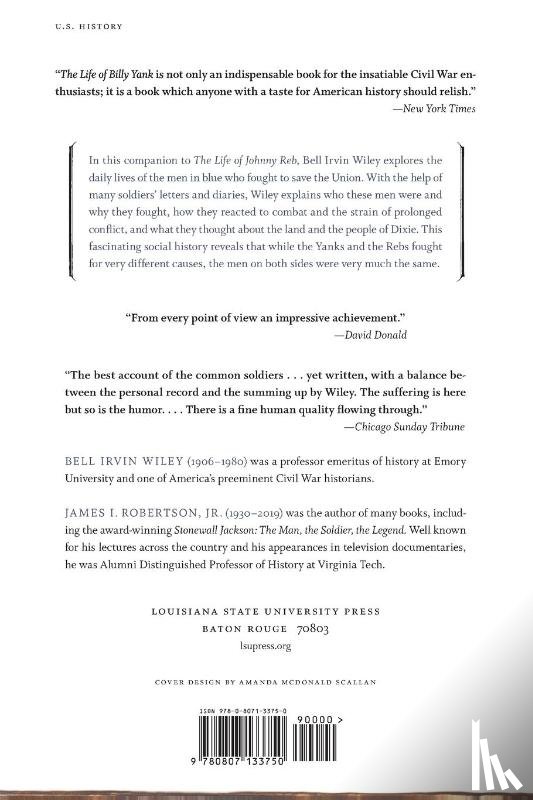 Wiley, Bell Irvin, Jr, James I. Robertson - The Life of Billy Yank