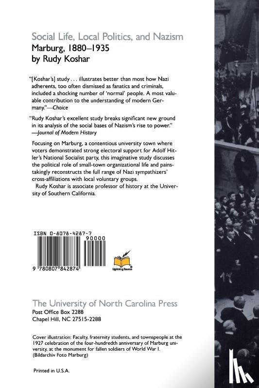 Koshar, Rudy J. - Social Life, Local Politics, and Nazism