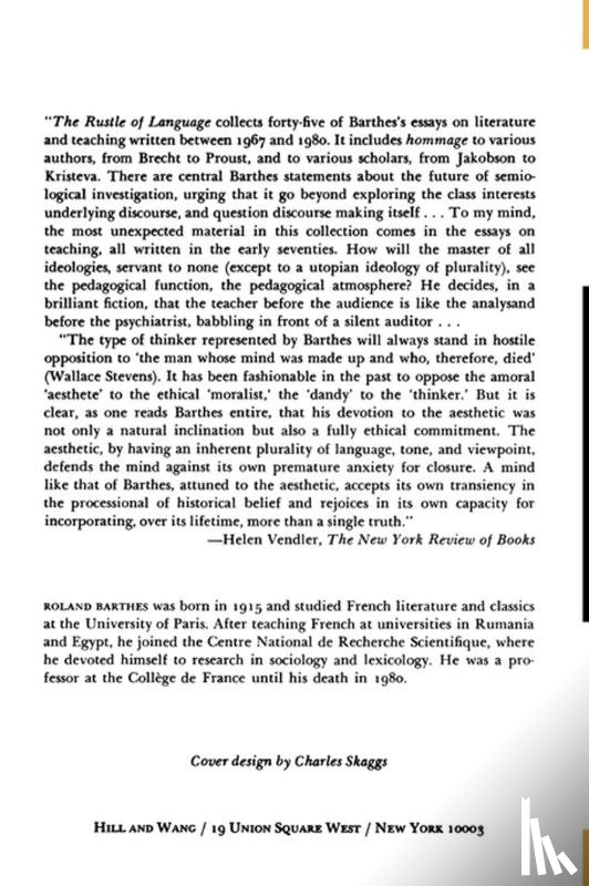 Barthes, Roland - The Rustle of Language