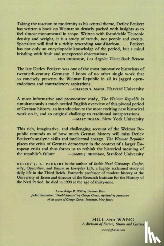 Peukert, Detlev J. K., Peukert - The Weimar Republic