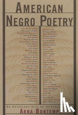 Bontemps, Arna Wendell - American Negro Poetry
