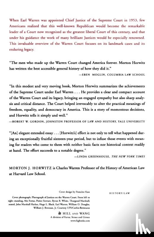 Horwitz, Morton J. - The Warren Court and the Pursuit of Justice