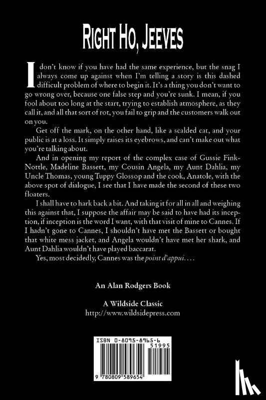 Wodehouse, P. G. - Right Ho, Jeeves by P. G. Wodehouse, Fiction, Literary, Humorous