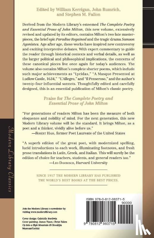 Milton, John - Paradise Regained, Samson Agonistes, and the Complete Shorter Poems