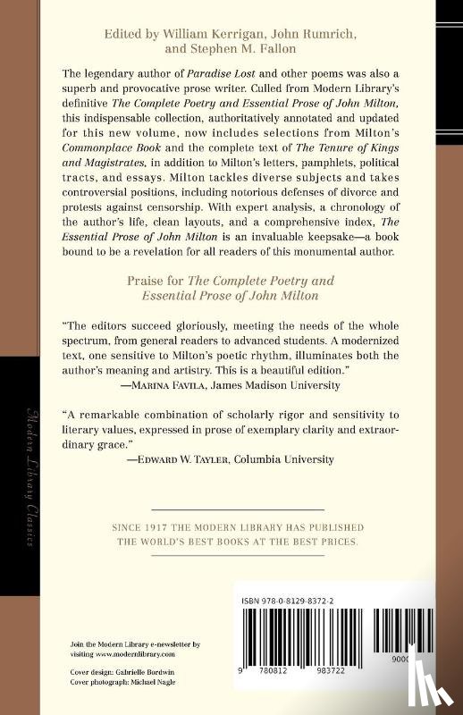 Milton, John - The Essential Prose of John Milton