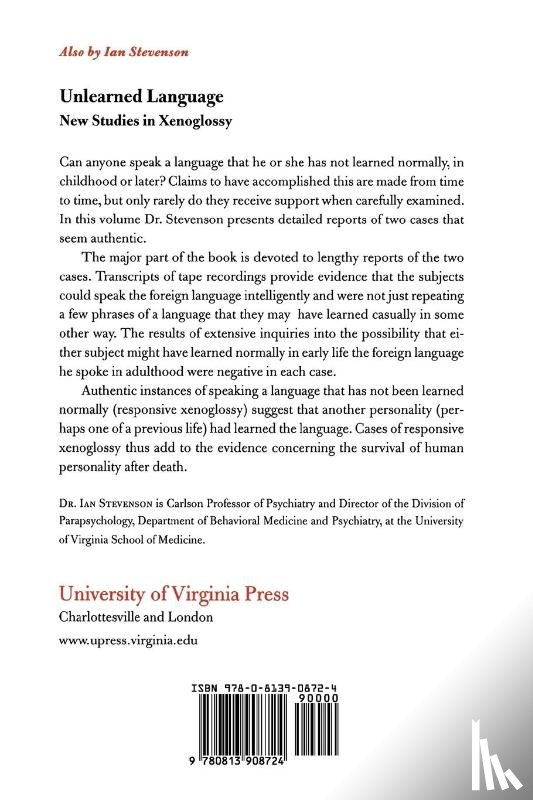 Stevenson, Ian - Twenty Cases Suggestive of Reincarnation