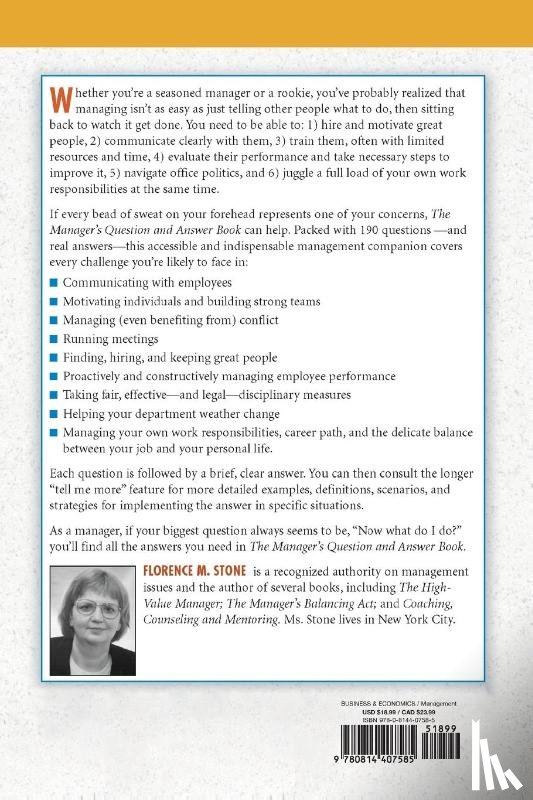 Stone, Florence - The Manager's Question and Answer Book