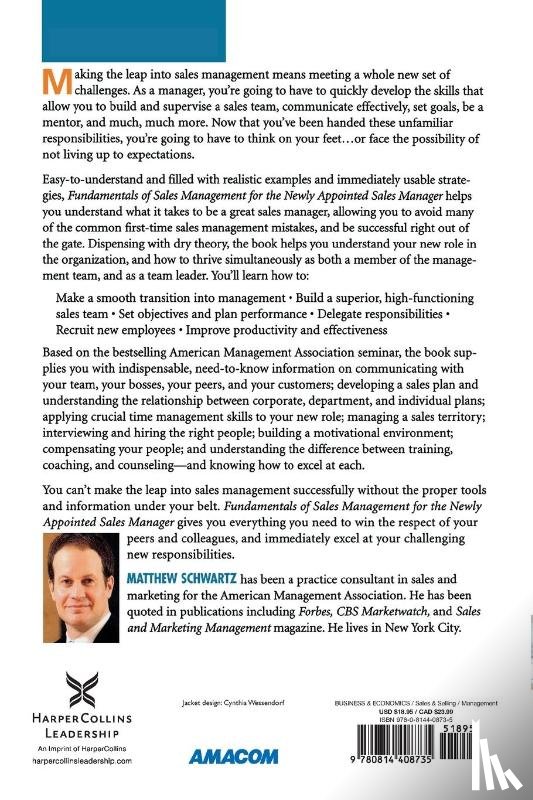 Schwartz, Matthew - Fundamentals of Sales Management for the Newly Appointed Sales Manager