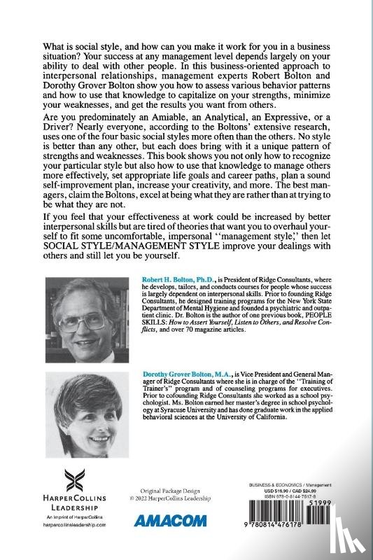 Bolton, Robert, Bolton, Dorothy Grover - Social Style/Management Style