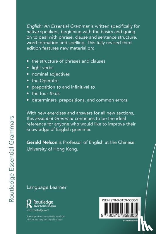 Nelson, Gerald (The Chinese University of Hong Kong - English: An Essential Grammar