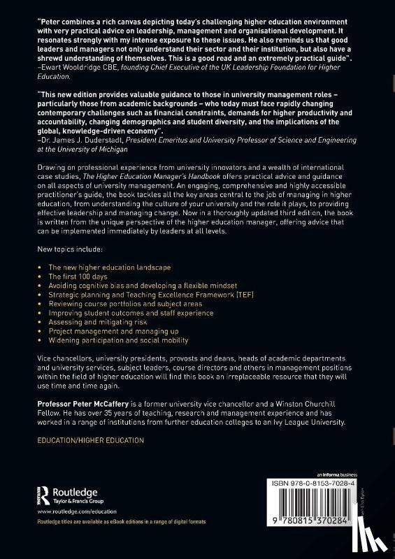 McCaffery, Peter (London South Bank University - The Higher Education Manager's Handbook