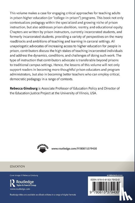  - Critical Perspectives on Teaching in Prison