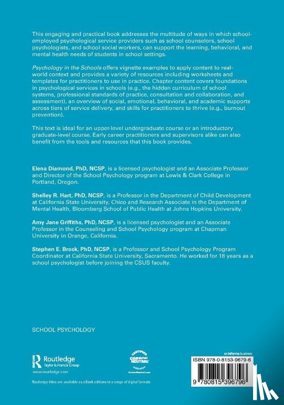 Diamond, Elena (Lewis & Clark College, Hart, Shelley R. (California State University, Jane Griffiths, Amy, Brock, Stephen E. (California State University - Psychology in the Schools